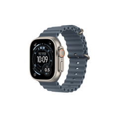 Apple Watch Ultra 3 Natural Titanium Case With Anchor Blue Ocean Band