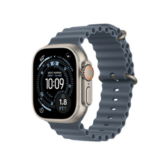 Apple Watch Ultra 3 Natural Titanium Case With Anchor Blue Ocean Band