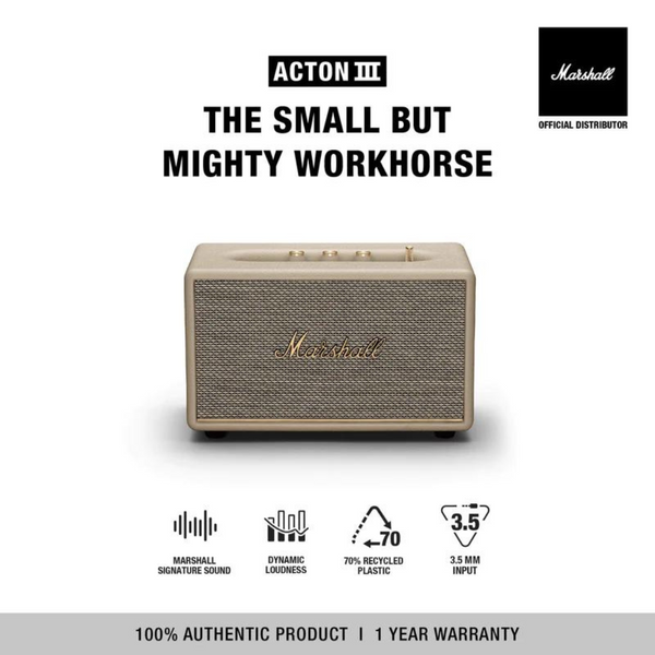 Marshall Acton lll Bluetooth Speaker Cream mStudio