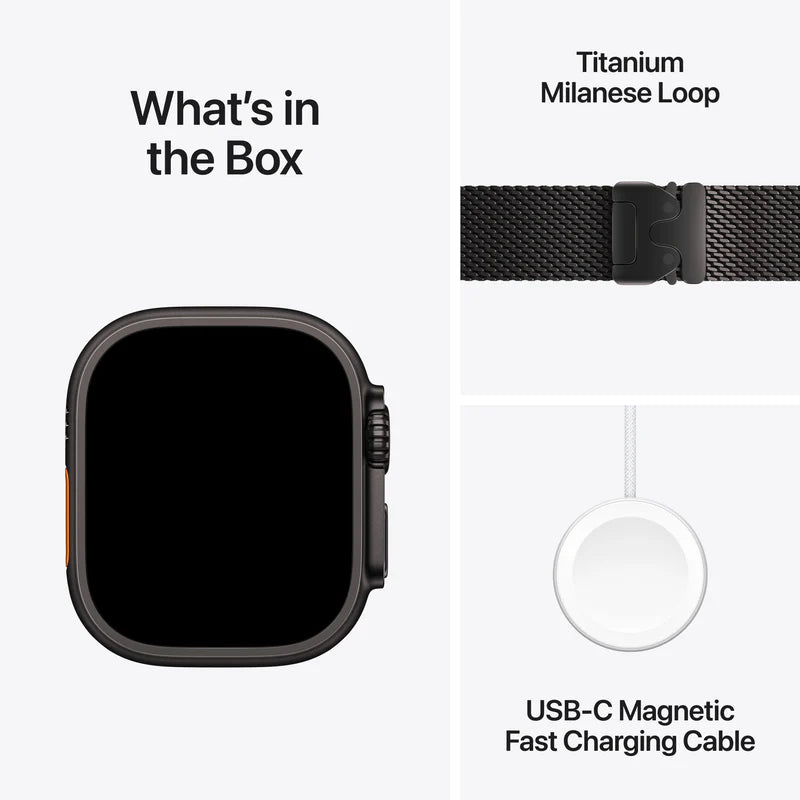 Apple Watch Ultra 3 GPS+ Cellular (49mm) Black Titanium Case With Black Milanese Loop