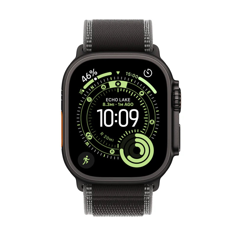 Apple Watch Ultra 3 (49mm) GPS + Cellular Black Titanium Case With  Black/ Charcoal Trail Loop