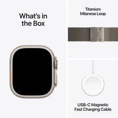 Apple Watch Ultra 3 (49mm) GPS + Cellular Natural Titanium Case With Natural Milanese Loop