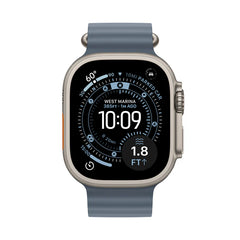 Apple Watch Ultra 3 Natural Titanium Case With Anchor Blue Ocean Band