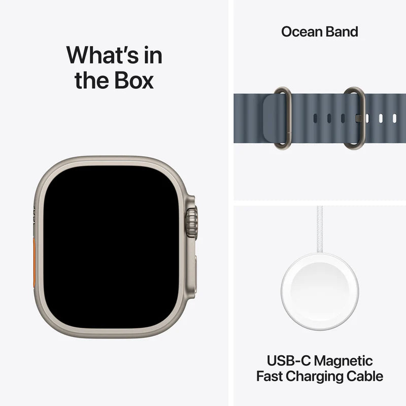 Apple Watch Ultra 3 Natural Titanium Case With Anchor Blue Ocean Band