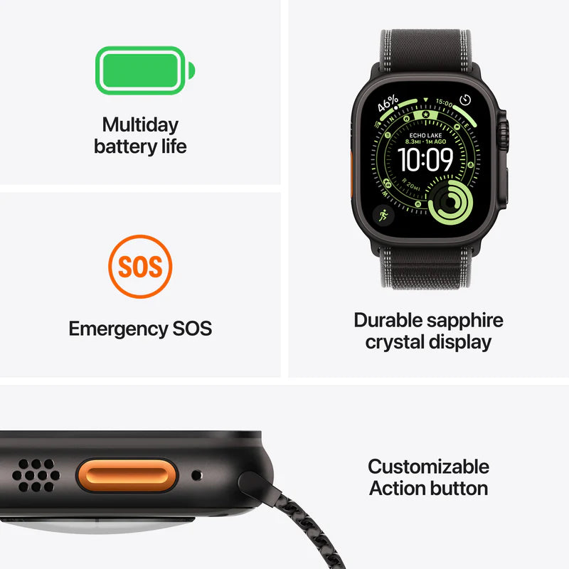 Apple Watch Ultra 3 (49mm) GPS + Cellular Natural Titanium Case With Blue/ Bright Blue Trail Loop