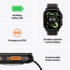 Apple Watch Ultra 3 (49mm) GPS + Cellular Natural Titanium Case With Blue/ Bright Blue Trail Loop