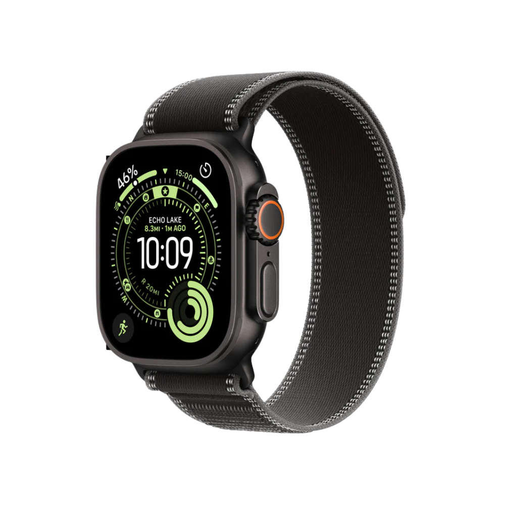 Apple Watch Ultra 3 (49mm) GPS + Cellular Black Titanium Case With  Black/ Charcoal Trail Loop