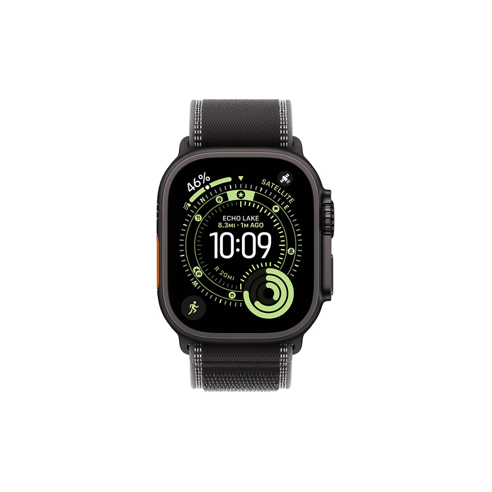 Apple Watch Ultra 3 (49mm) GPS + Cellular Black Titanium Case With  Black/ Charcoal Trail Loop